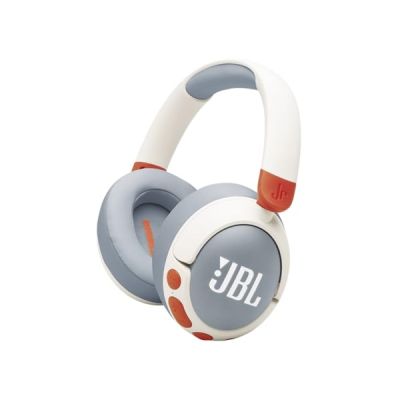 image JBL Junior 470 NC, Casque Supra-auriculaire sans Fil Bluetooth pour Enfants, Réduction Active du Bruit, Micro intégré, 50 h d'autonomie, Safe Sound, limiteur de Volume, Set d'autocollants, Blanc