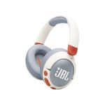 image produit JBL Junior 470 NC, Casque Supra-auriculaire sans Fil Bluetooth pour Enfants, Réduction Active du Bruit, Micro intégré, 50 h d'autonomie, Safe Sound, limiteur de Volume, Set d'autocollants, Blanc - livrable en France