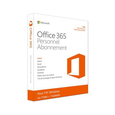 image Logiciel Microsoft Office 365 Personnel - 1 PC/Mac/tablette/smartphone - Abonnement 1 an