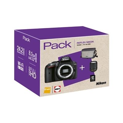 Appareil photo Reflex Nikon PACK D5300 + AF-S DX NIKKOR 18-140mm f/3.5-5.6G ED VR + HOUSSE + CARTE SDHC 16GO
