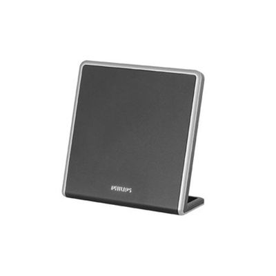 image Philips SDV7220 Antenne TV Numérique d'Intérieur avec Réception Signal 360 Degrés, Amplificateur 49dB, sans Interférence, Noir