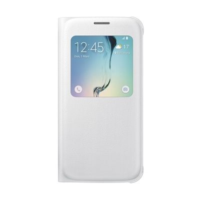 image Samsung EF-CG920PWEG Etui à Clapet de Qualité avec Fenêtre S-View pour Samsung Galaxy S6 - Blanc