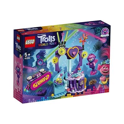 image LEGO Trolls World Tour, La soirée dansante de Techno, Island Coffret de jeu avec figurines Mermaid et Octopus, 839 pièces, 41250