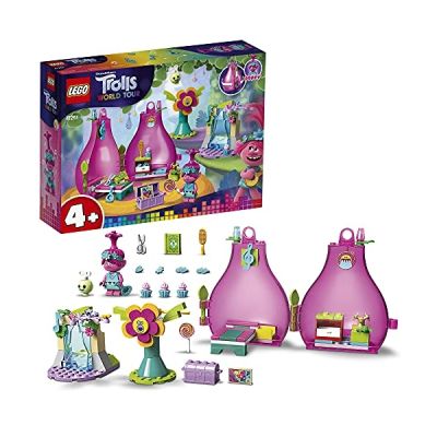 LEGO Trolls World Tour, La capsule de Poppy, Ensemble Maison de jeu, Jouet portable pour les enfants d'âge préscolaire, 946 pièces, 41251