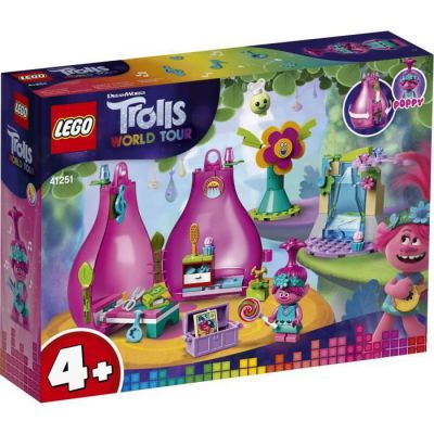 image LEGO Trolls World Tour, La capsule de Poppy, Ensemble Maison de jeu, Jouet portable pour les enfants d'âge préscolaire, 946 pièces, 41251