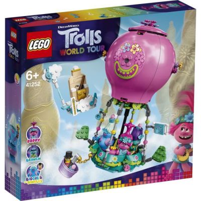 image LEGO Trolls World Tour, Les aventures en montgolfière de Poppy, Ensemble de jeu avec Poppy, Branch, Biggie et Mr Dinkles, 949 pièces, 41252