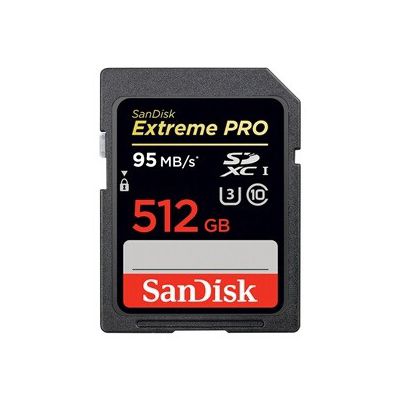 image Carte Mémoire SDXC Sandisk Extreme Pro 512 Go jusqu'à 95 Mo/s, Classe 10, U3