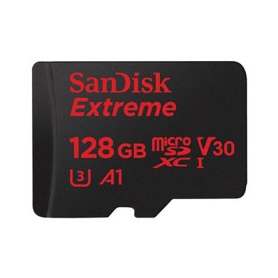 image SANDISK - 128 Go Carte microSD Extreme avec Adaptateur SD | Idéal pour les Caméras d'Action & Drones | Design Durable | Incl. Logiciel de Récupération Facile Des Fichiers - RescuePRO Deluxe