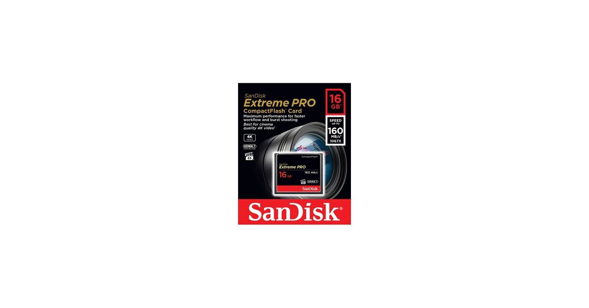 Cartes CompactFlash Sandisk Carte Mémoire Compact Flash Extreme Pro 160MB/s  32 GB VPG 65, UDMA 7 - SDCFXPS-032G-X46