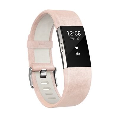 image Fitbit bracelet cuir pour bracelet d'activité Charge 2, Mixte Adulte, Rose, Taille L