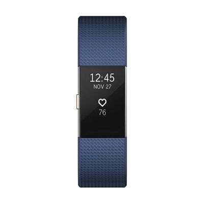 image Fitbit Charge 2 Standard Bracelet d'activité et de suivi de la fréquence cardiaque, Mixte Adulte, Bleu, Taille S