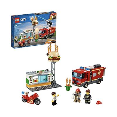 image LEGO City - L'intervention des pompiers au restaurant de hamburgers - 60214 - Jeu de construction