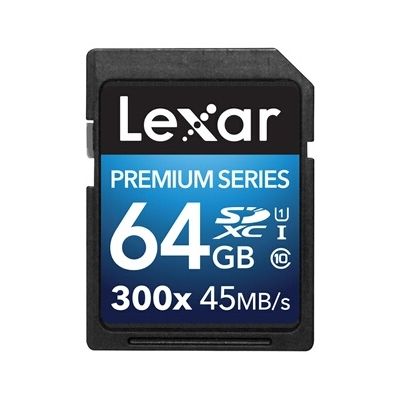 image Lexar Premium Series 64 Go Carte mémoire SDXC Classe 10 UHS-I 300x LSD64GBBEU300