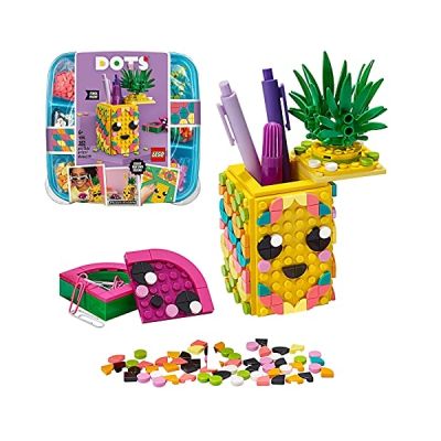 LEGO DOTS le Pot à Crayons Ananas, Kit de Fabrication de Décoration, 351 Pièces, 41906
