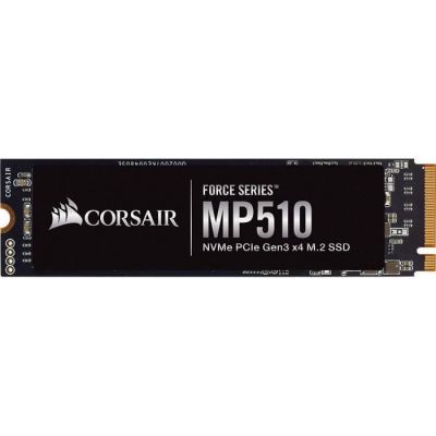 image Corsair MP510, Force Series, 960 Go Ultra-Rapides PCIe Gen 3 x4, M.2 NVMe, Disque SSD (Jusqu’à 3 480 Mo/s Lecture Séquentielle et 3 000 Mo/s D’Écriture Séquentielle, 3D TLC NAND et Format M.2) Noir