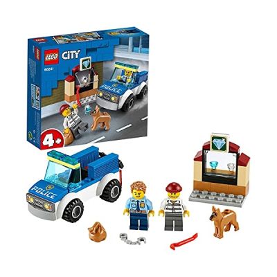 image LEGO City, L'unité cynophile de la police, Ensemble de jeu avec voiture et figurine de chien, 118 pièces, 60241