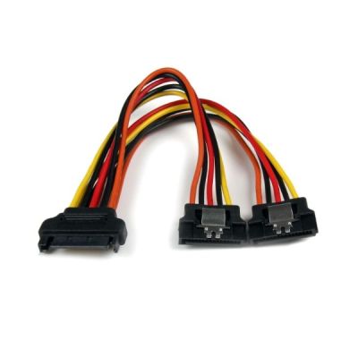 image Câble répartiteur en Y d'alimentation SATA - 15 cm - Câble doubleur alimentation SATA vers 2x SATA avec verrouillage - PYO2LSATA