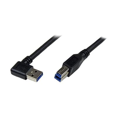 image STARTECH Câble USB 3.0 SuperSpeed A vers B coudé à angle droit M/M - 1 m - Noir