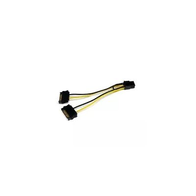 Câble d'alim. 2x SATA vers PCIe 6 broches - 15 cm - Câble d'alimentation pour carte vidéo - 2x SATA vers PCIe 6 broches