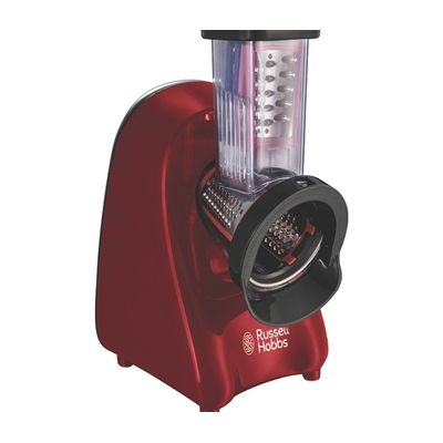 image Russell Hobbs Hachoir & râpe électrique [2 en 1] Desire Slice & Go rouge (Tranche et râpe avec 3 accessoires en acier: gros & fin, sans BPA & lave-vaisselle, rangement & nettoyage faciles) 22280-56