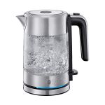 image produit Russell Hobbs Bouilloire Electrique en verre [Compacte & Design] Compact Home (0,8L, 2200 W, Ecoulement parfait, Eclairage LED, Filtre anticalcaire, Ouverture auto., Ergonomique, Base 360°) 24191-70