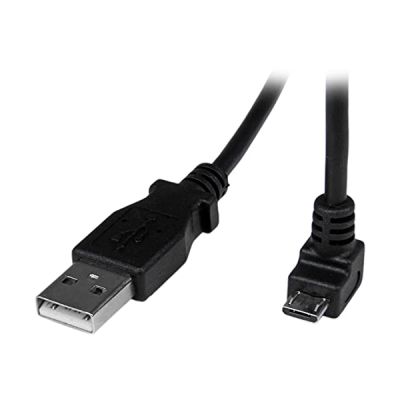 STARTECH Câble Micro USB 2 m - A vers Micro B coudé 90° vers le haut - Noir
