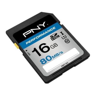 image PNY Carte mémoire SDHC Performance 16 Go Classe 10 (80 Mo/s)