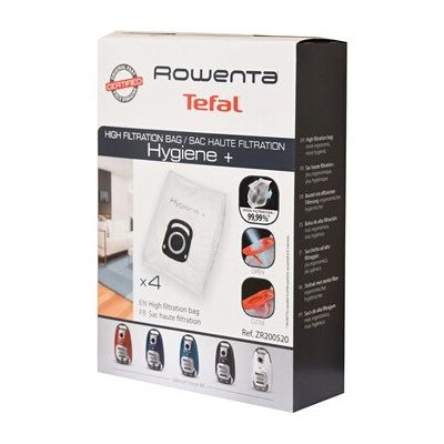 image Rowenta ZR200520 Sac Haute Filtration Hygiene + OPTIMAL - Blanc - Boite de 4 unités