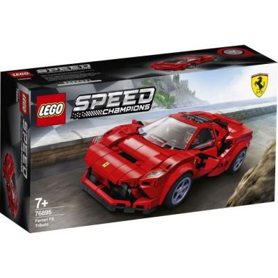 image LEGO Le racer Speed ​​Champions Ferrari F8 Tributo avec figurine de conducteur, Sets de construction de voitures de course, 105 pièces, 76895