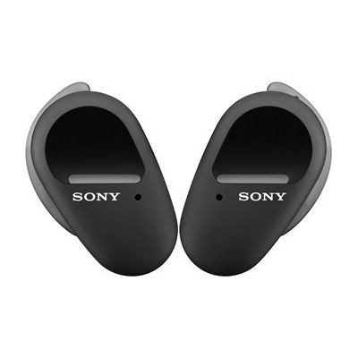 image Sony WF-SP800N Ecouteurs sans fil bluetooth à réduction de bruit numérique, avec arcs de stabilisation pour le sport, resistant à l'eau et à la poussière, micro intégré pour appels, Noir