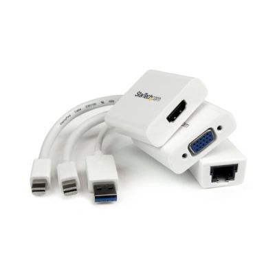 image STARTECH Kit d'accessoires pour Macbook Air - Adaptateurs Mini DP vers VGA / HDMI et USB 3.0 vers Gigabit Ethernet