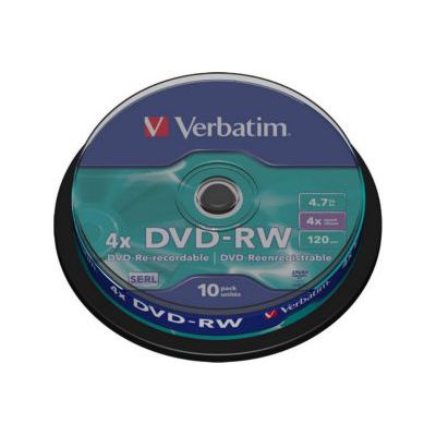 image DVD vierge Verbatim DVD-RW 4.7GB 10PK Spindle 4x