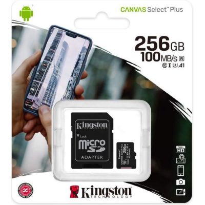 image Kingston Canvas Select Plus Carte MIcro SD SDCS2/256GB Class 10 + Adaptateur inclus