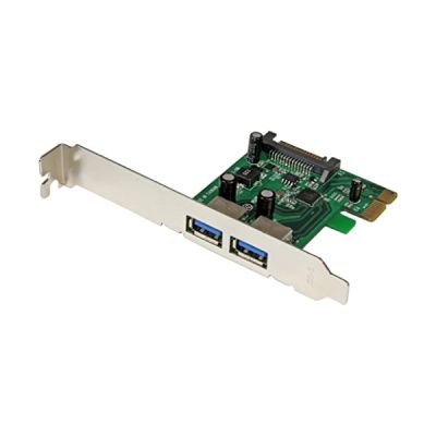 STARTECH Carte Contrôleur PCI Express (PCIe) vers 2 ports USB 3.0 avec UASP - Alimentation SATA - 2 USB Port(s)