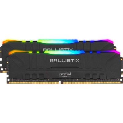 image Crucial Ballistix BL2K16G32C16U4BL RGB, 3200 MHz, DDR4, DRAM, Mémoire Kit pour PC de Gamer, 32Go (16Go x2), CL16, Noir