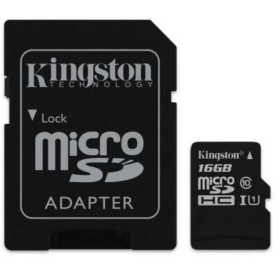 image Kingston  SDCS/16GB Carte MicroSD Canvas Select  UHS-I Classe 10 avec vitesse de lecture allant jusqu’à 80Mo/s (  avec adaptateur SD ) - Donnez vie à vos vidéos HD