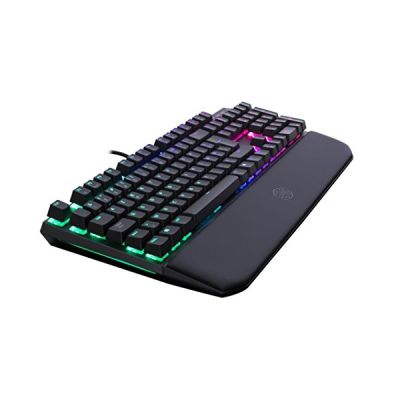 image Cooler Master Masterkeys MK750 - Clavier mécanique gaming, switches Cherry MX RED, Rétro-éclairage multicolore, chassis aluminium-cobalt anodisé, repose-poignets magnétique amovible, Français AZERTY