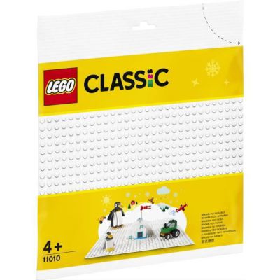 image LEGO Classic La plaque de base blanche 25 cm x 25 cm pour la base de construction des ensembles d'hiver, 80 pièces, 11010