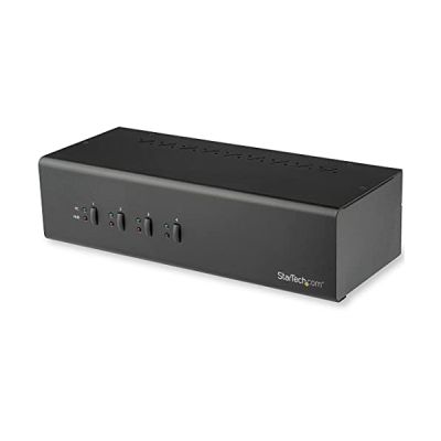 image STARTECH KVM switch écran clavier souris USB à 4 ports Dual-Link DVI avec hub USB 3.0 - Conforme au TAA - 4 Ordinateur(s)