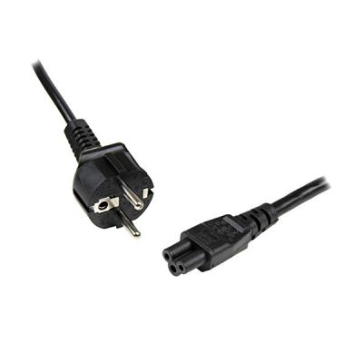 image StarTech - Cordon d'alimentation Schuko CEE7 vers C5 de 1m - Cordon d'alimentation en trèfle Schuko CEE7 vers C5 de 1 m PC portable - M/F - Noir