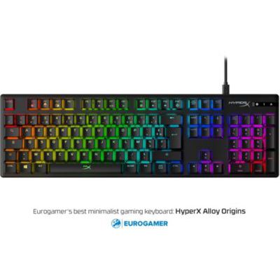 image HyperX HX-KB6RDX-FR Alloy Origins, Clavier Gaming mécanique RGB, HyperX Red switches (AZERTY)