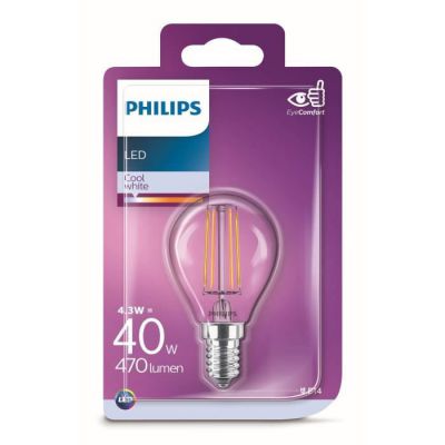 image Philips LEDclassic Ampoule LED 40 W E14 Blanc froid 4000 K 470 lm Verre 4,3 W Transparent