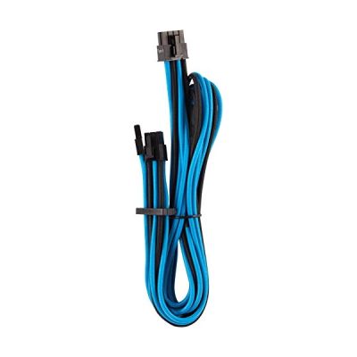 image Câbles PCIe (connecteur simple) type 4 Gen 4 à gainage individuel CORSAIR Premium – bleus/noirs