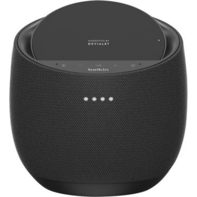 image Belkin Enceinte Hi-Fi connectée + Chargeur à induction intégré SoundForm Elite (Google Assistant, Bluetooth, Devialet, noir)