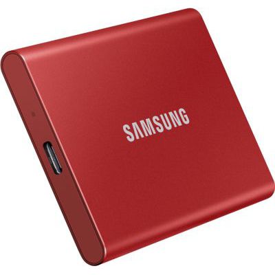 image SAMSUNG T7 500 Go USB 3.2 SSD externe rouge métallique - MU-PC500R/WW