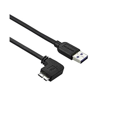 STARTECH Câble Micro USB 3.0 slim - USB-A vers Micro-B à angle Gauche - M/M - 1 m