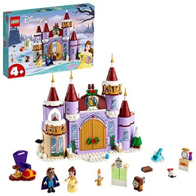 LEGO-La fête d'hiver dans Le château de Belle Disney Princess Jeux de Construction, 43180, Multicolore