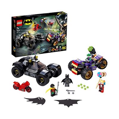 LEGO-La Poursuite du Joker en Moto à 3 Roues DC Comics Super Heroes Jeux de Construction, 76159, Multicolore