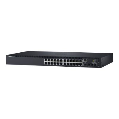 image Dell Networking N1524, 24x 1GbE + 4x 10GbE SFP+ fixed ports, Stacking, IO to PSU airflow, AC/N1524,N1524P Lifetime Limited Hardware