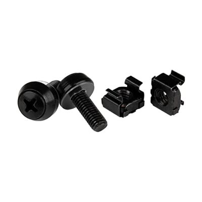 STARTECH Paquet de 100 vis et écrous cages M6 x - 12 mm - Acier - Noir